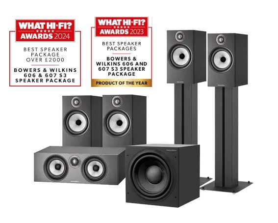 Bowers & Wilkins 606+607+HTM6+ASW610 S3 komplekt (600 series) soodushind −21%